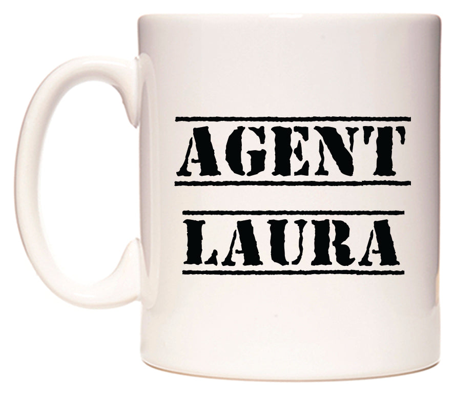 This mug features Agent Laura