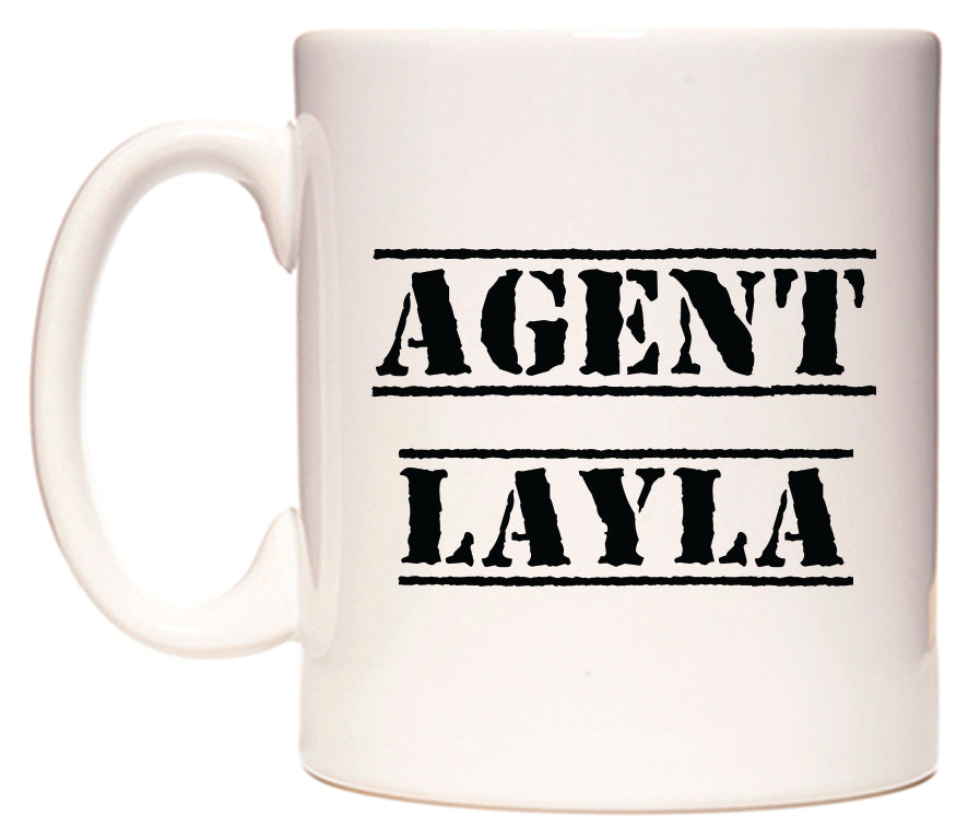 This mug features Agent Layla