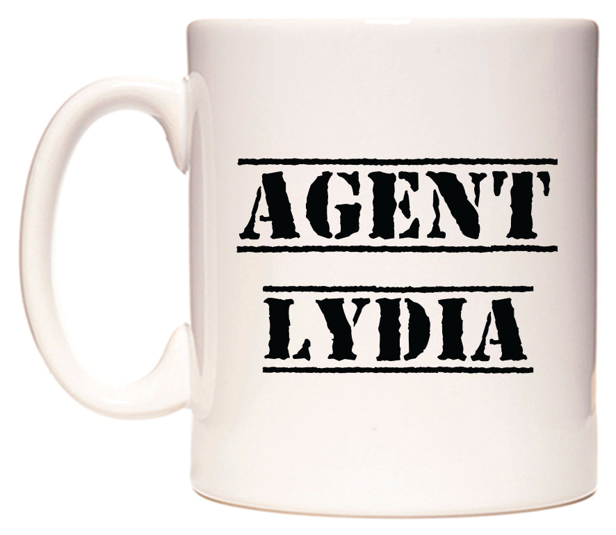 This mug features Agent Lydia
