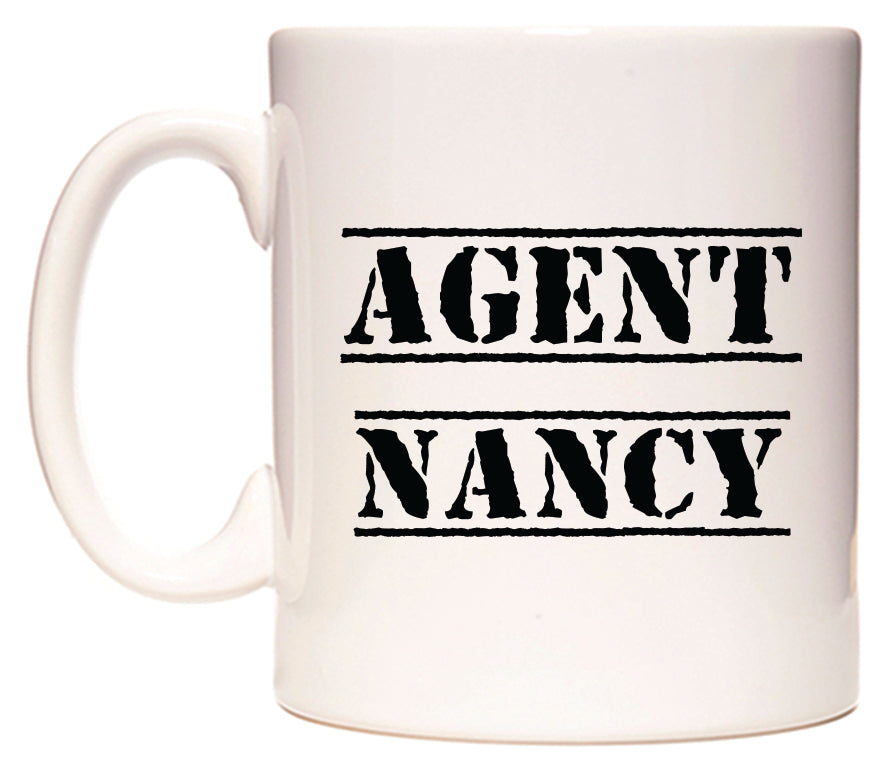 This mug features Agent Nancy