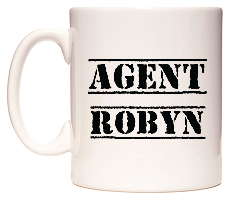 This mug features Agent Robyn