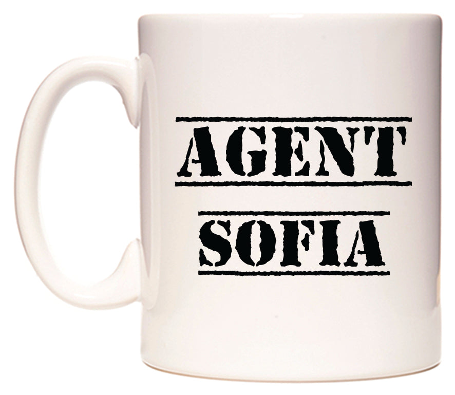 This mug features Agent Sofia