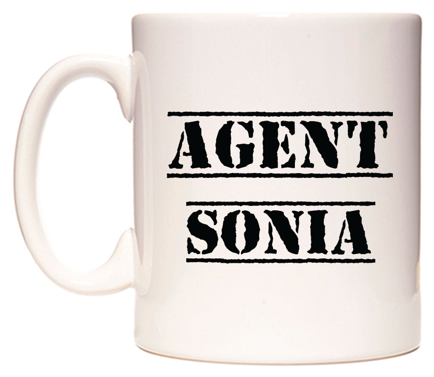 This mug features Agent Sonia