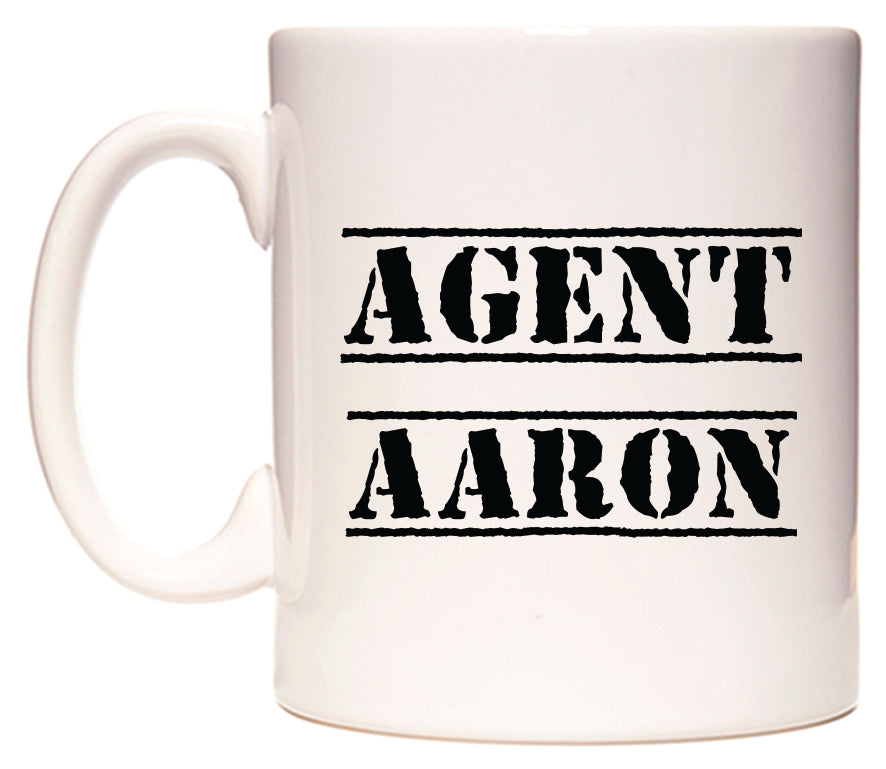 This mug features Agent Aaron