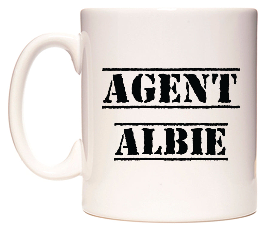 This mug features Agent Albie