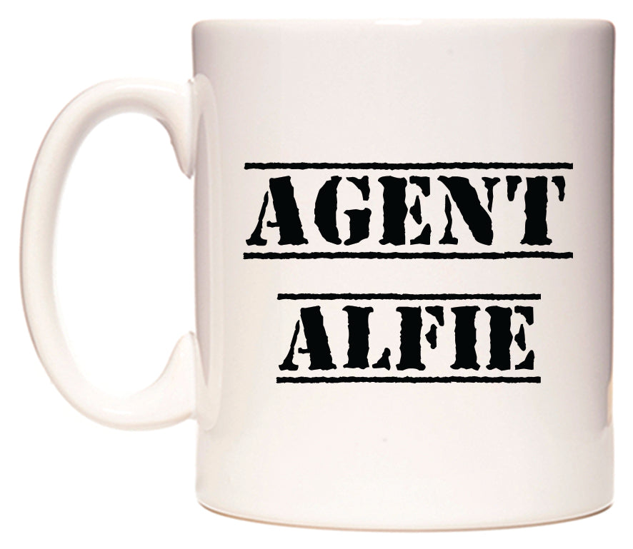 This mug features Agent Alfie