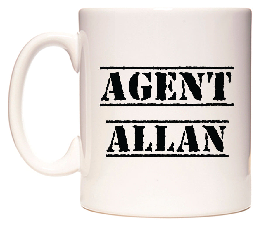 This mug features Agent Allan