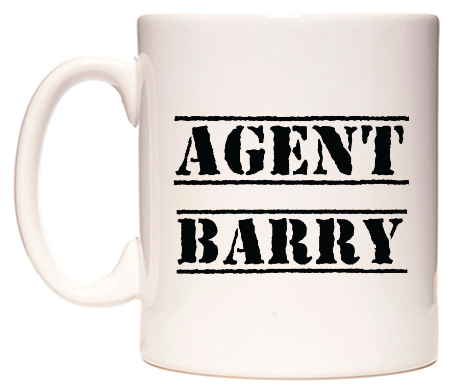 This mug features Agent Barry