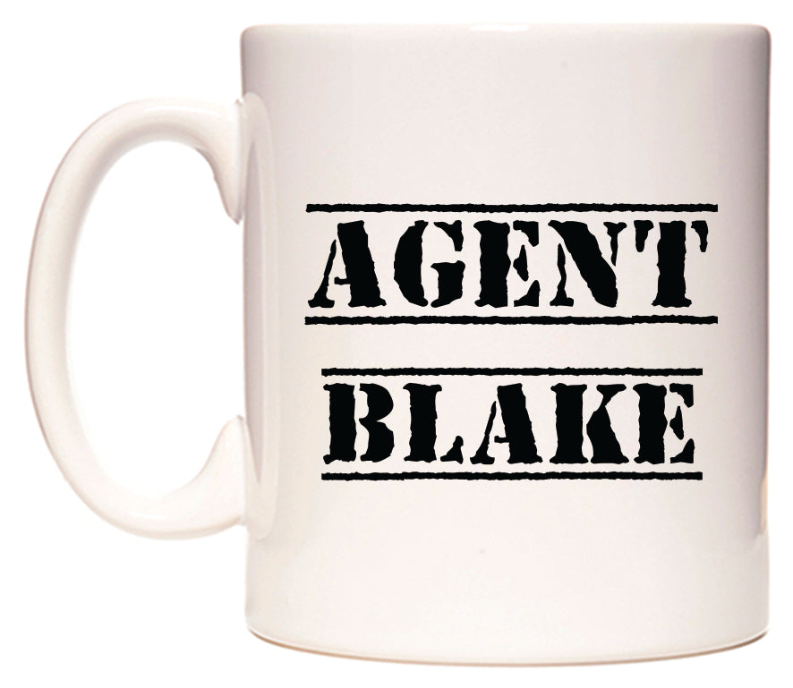 This mug features Agent Blake