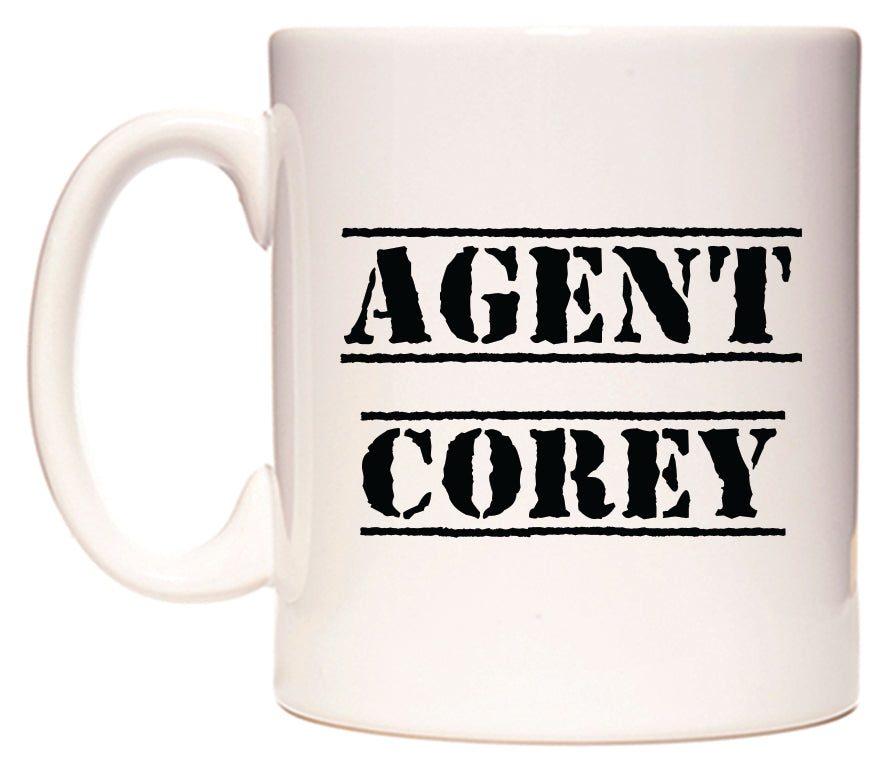 This mug features Agent Corey