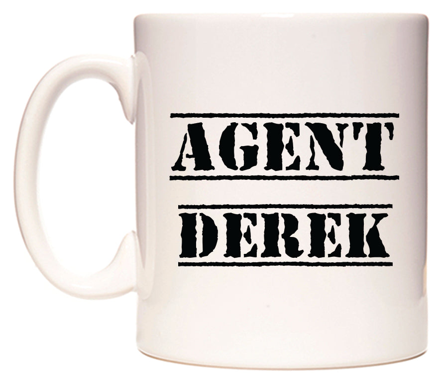 This mug features Agent Derek