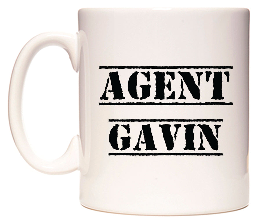 This mug features Agent Gavin