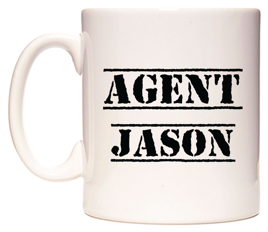 This mug features Agent Jason