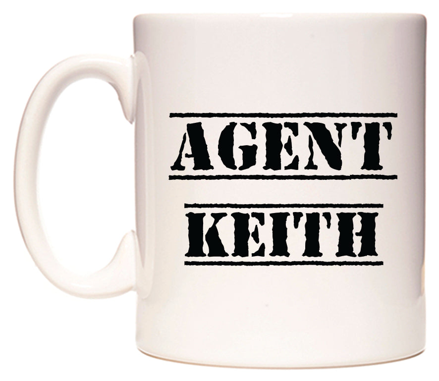 This mug features Agent Keith