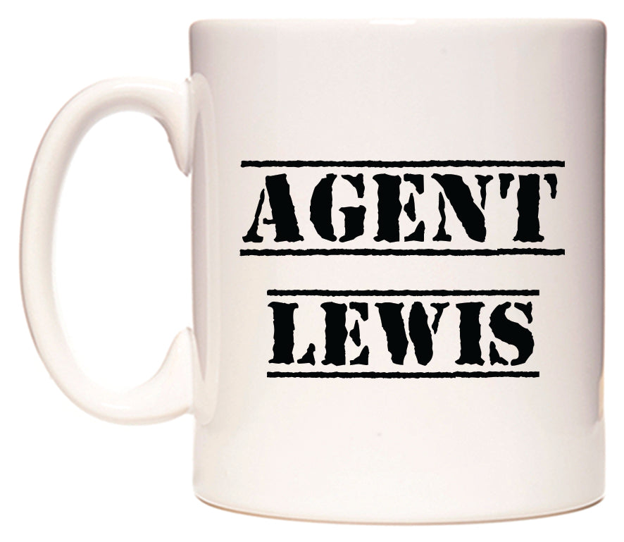 This mug features Agent Lewis