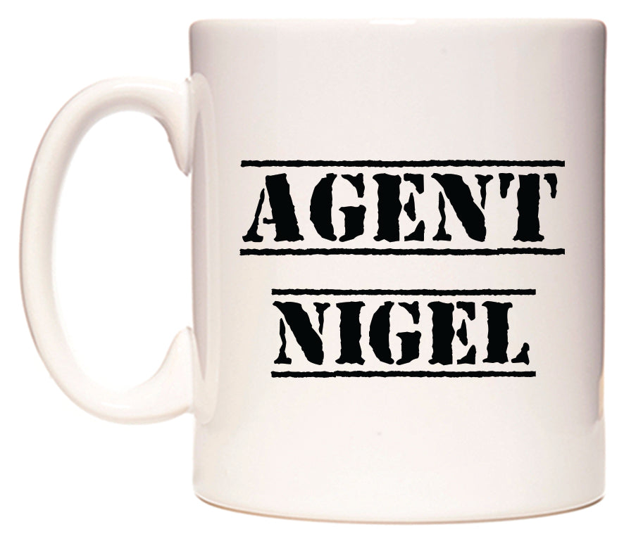 This mug features Agent Nigel