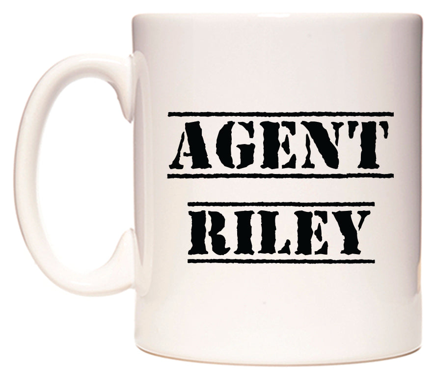 This mug features Agent Riley