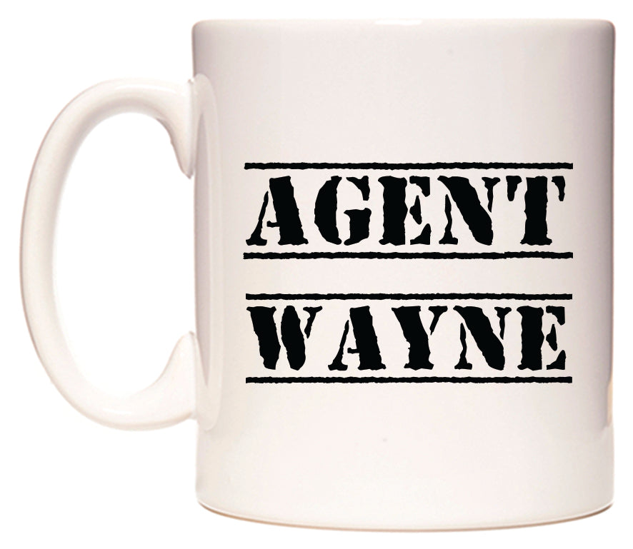 This mug features Agent Wayne