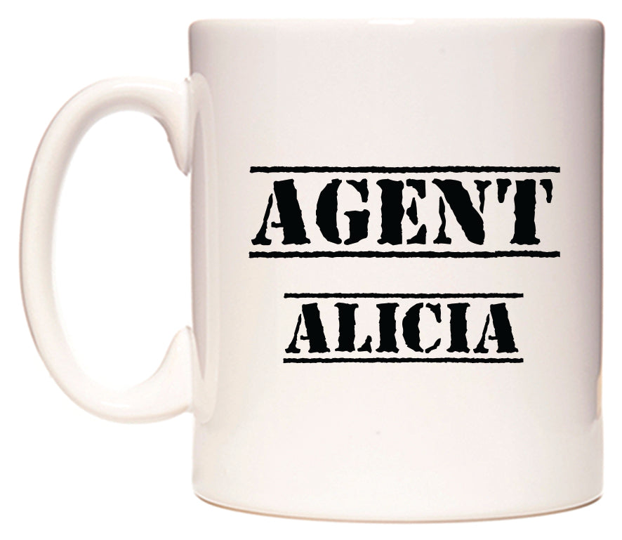 This mug features Agent Alicia