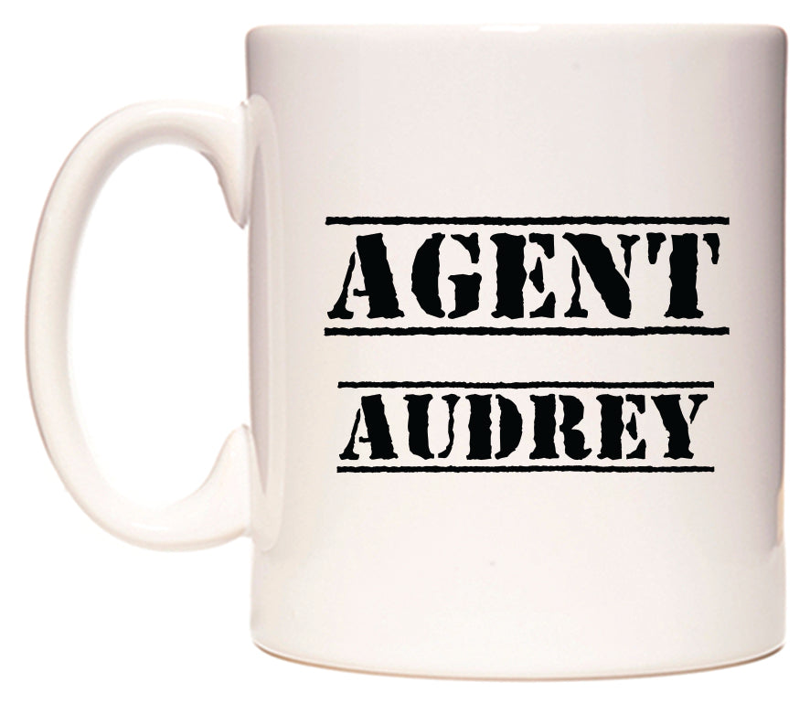 This mug features Agent Audrey