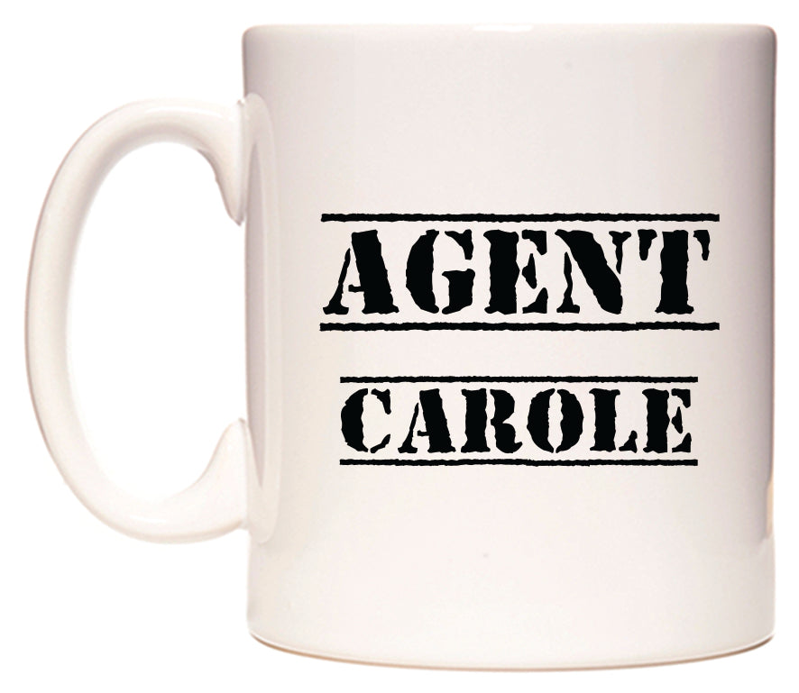 This mug features Agent Carole