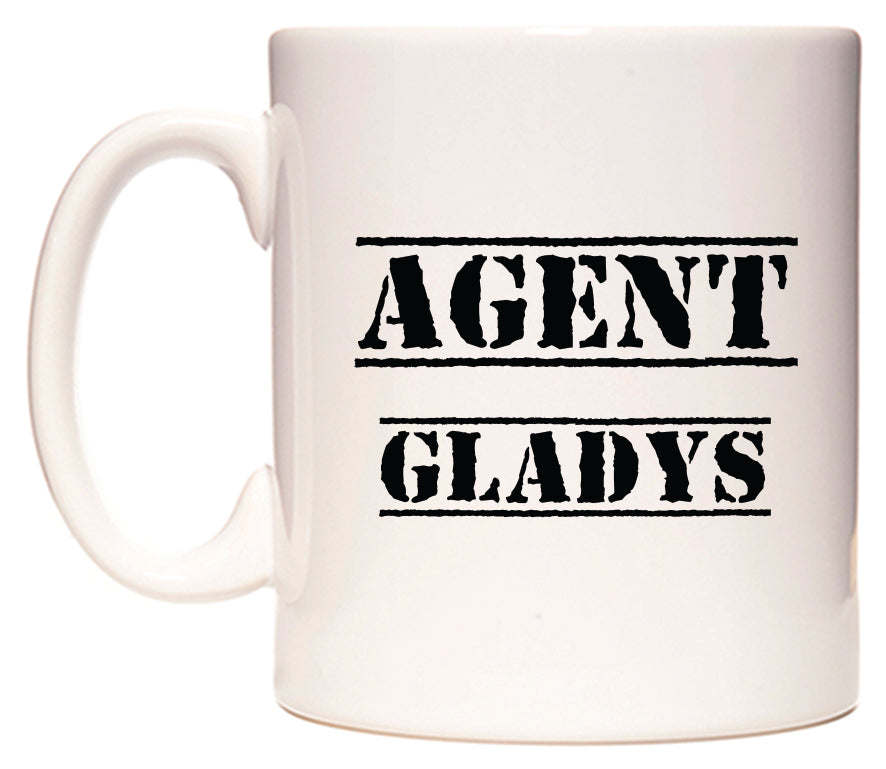 This mug features Agent Gladys