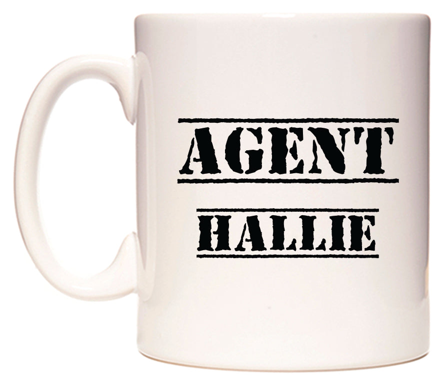 This mug features Agent Hallie