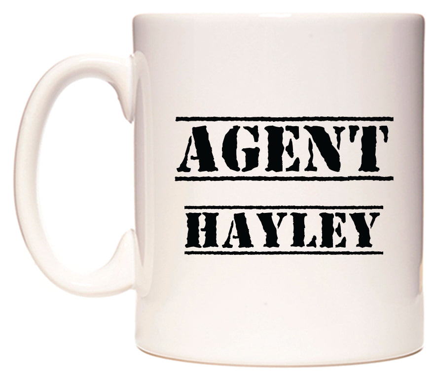 This mug features Agent Hayley