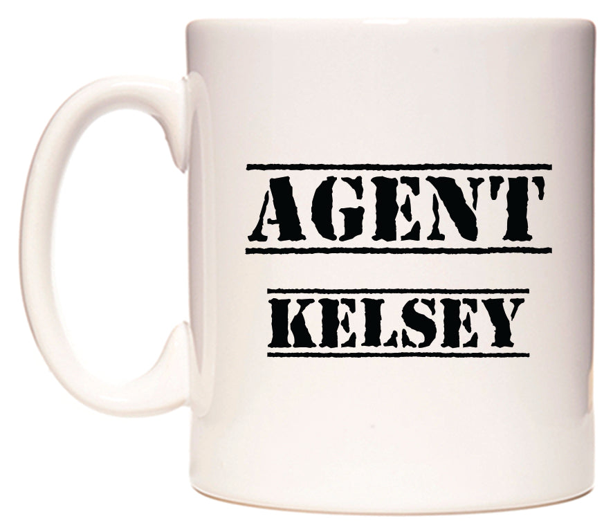 This mug features Agent Kelsey