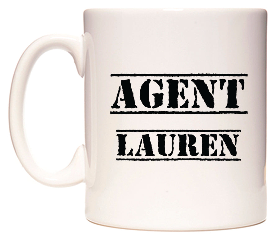 This mug features Agent Lauren