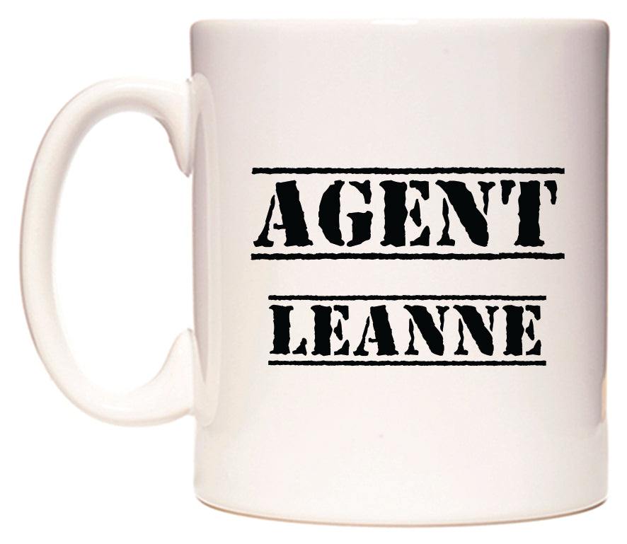 This mug features Agent Leanne