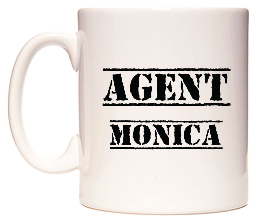 This mug features Agent Monica
