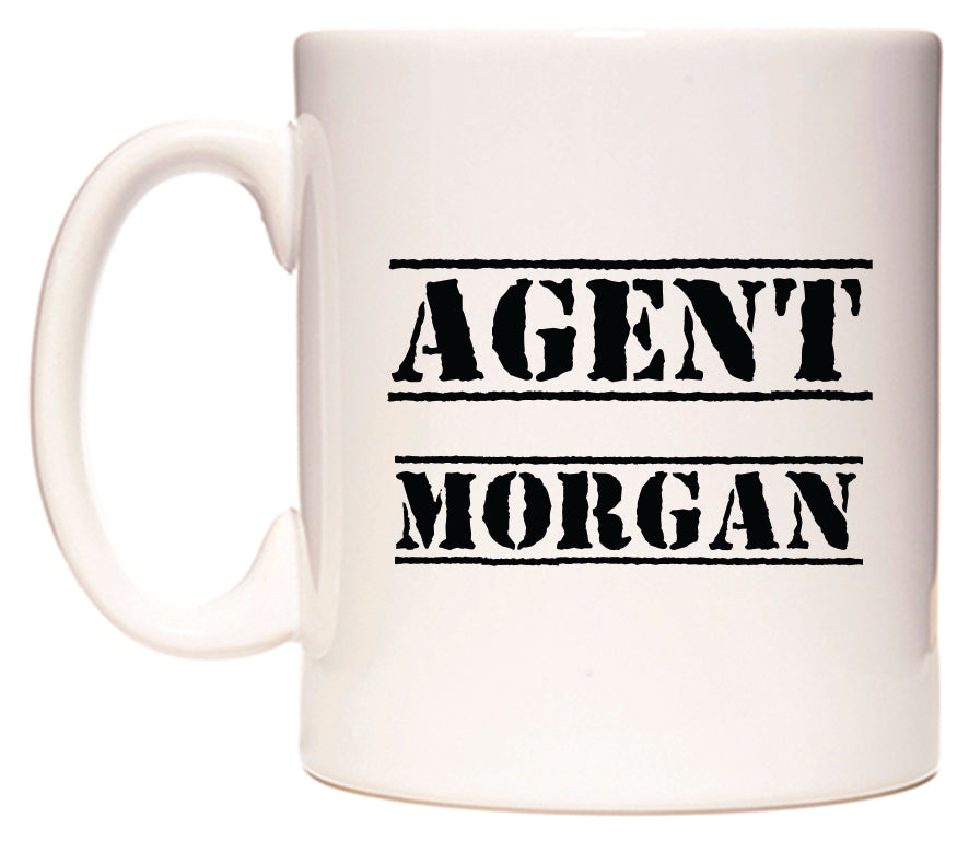 This mug features Agent Morgan