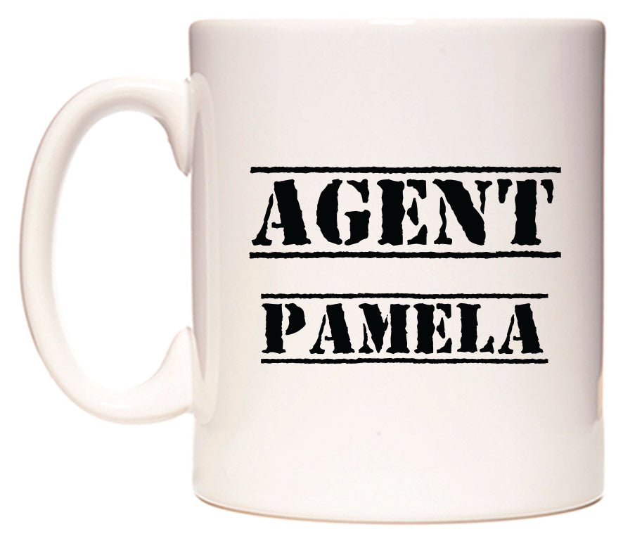 This mug features Agent Pamela