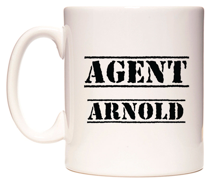 This mug features Agent Arnold
