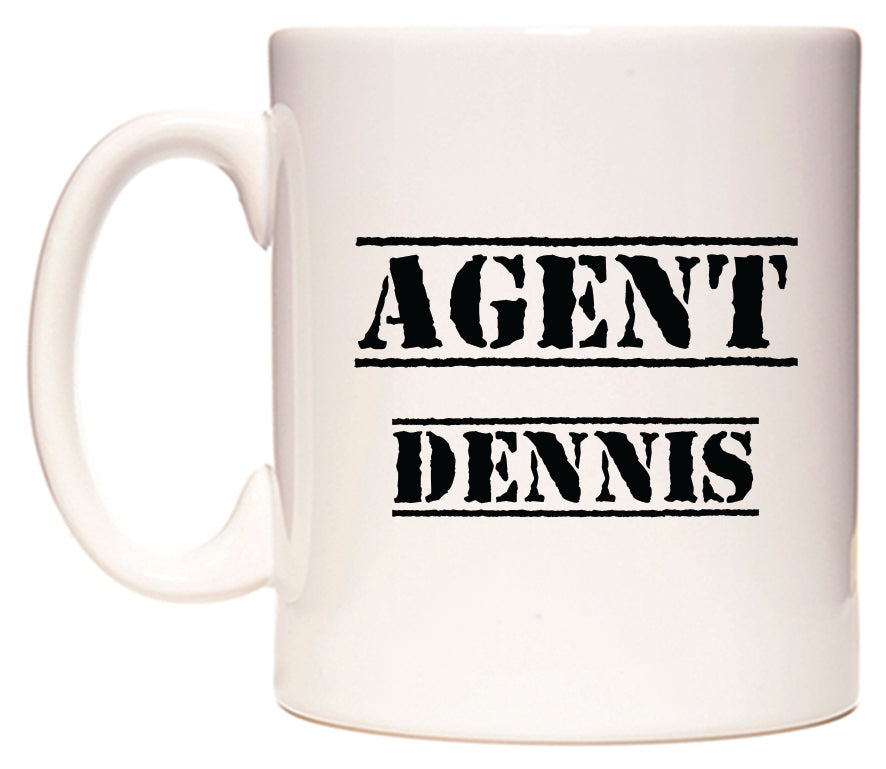 This mug features Agent Dennis