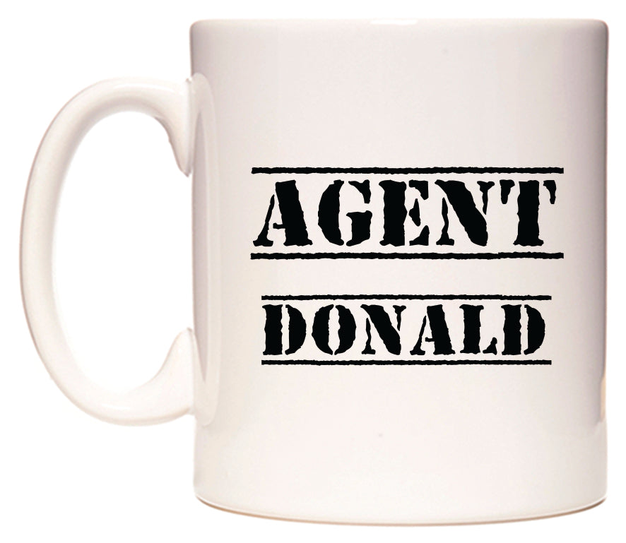 This mug features Agent Donald