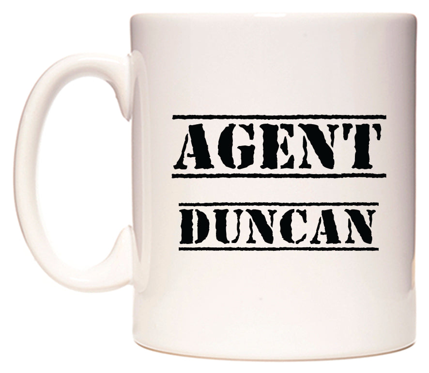 This mug features Agent Duncan