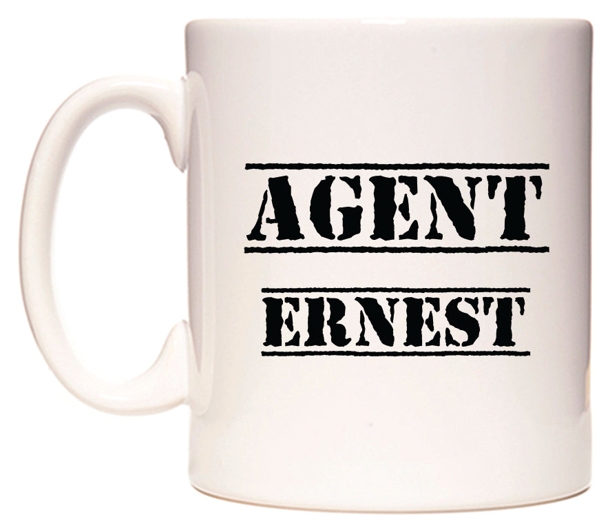 This mug features Agent Ernest