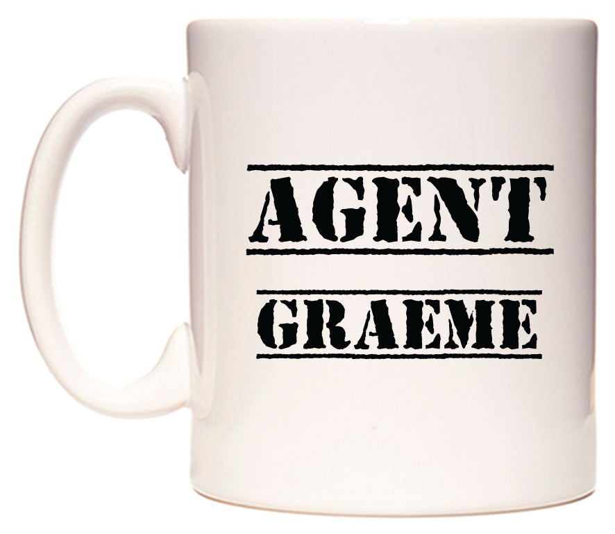 This mug features Agent Graeme