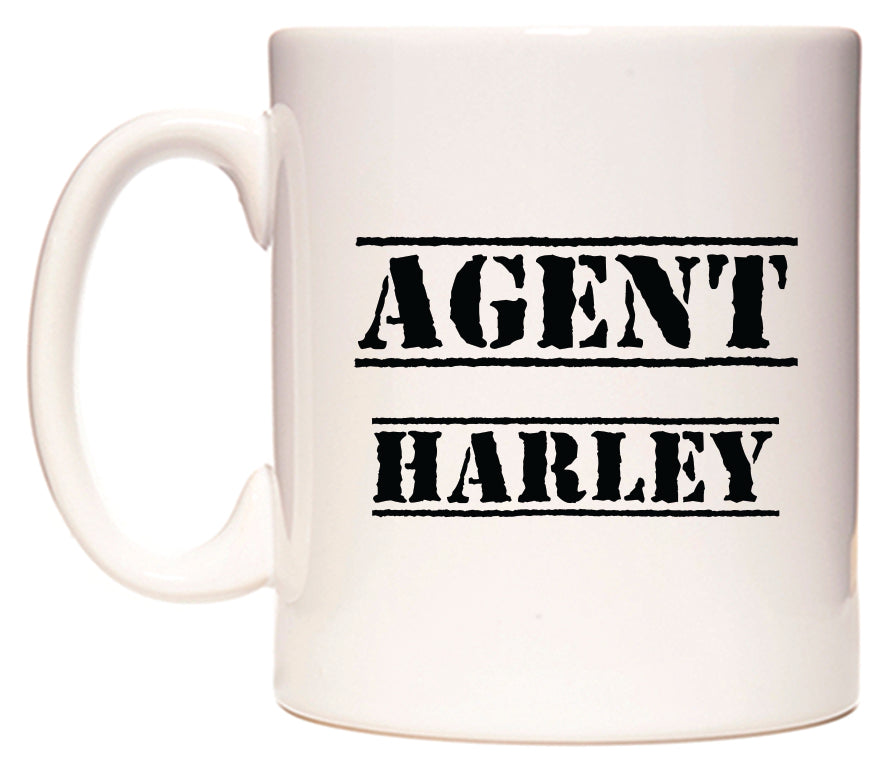 This mug features Agent Harley