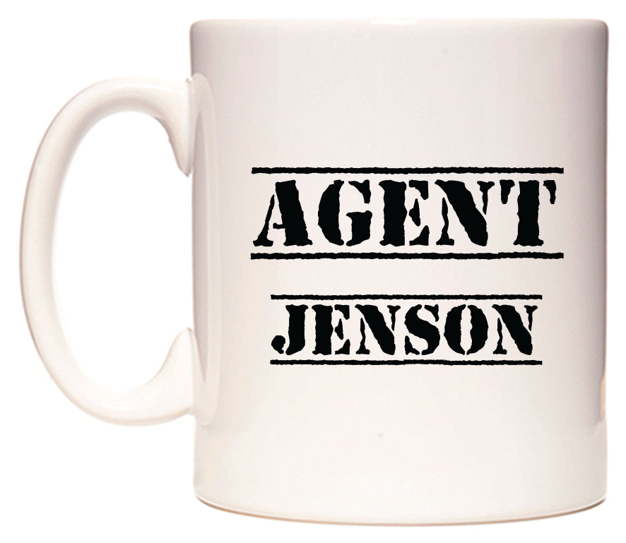 This mug features Agent Jenson