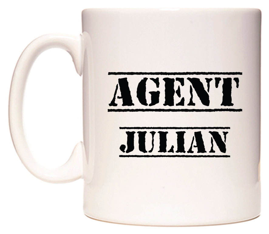 This mug features Agent Julian