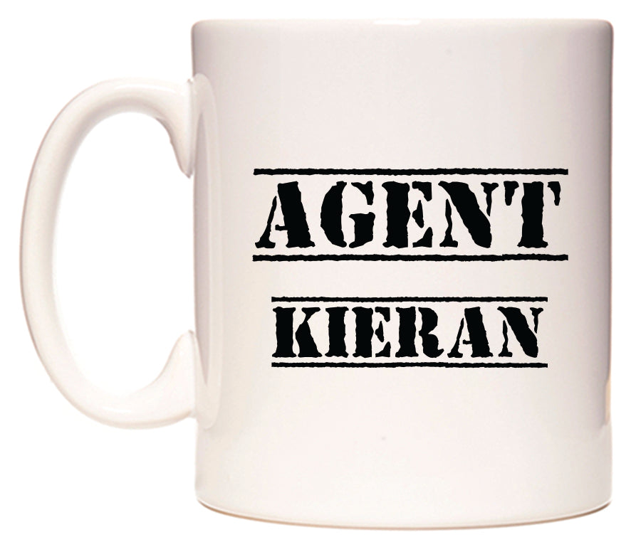 This mug features Agent Kieran