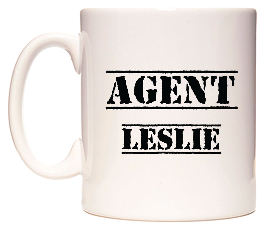 This mug features Agent Leslie