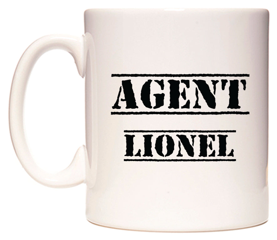 This mug features Agent Lionel