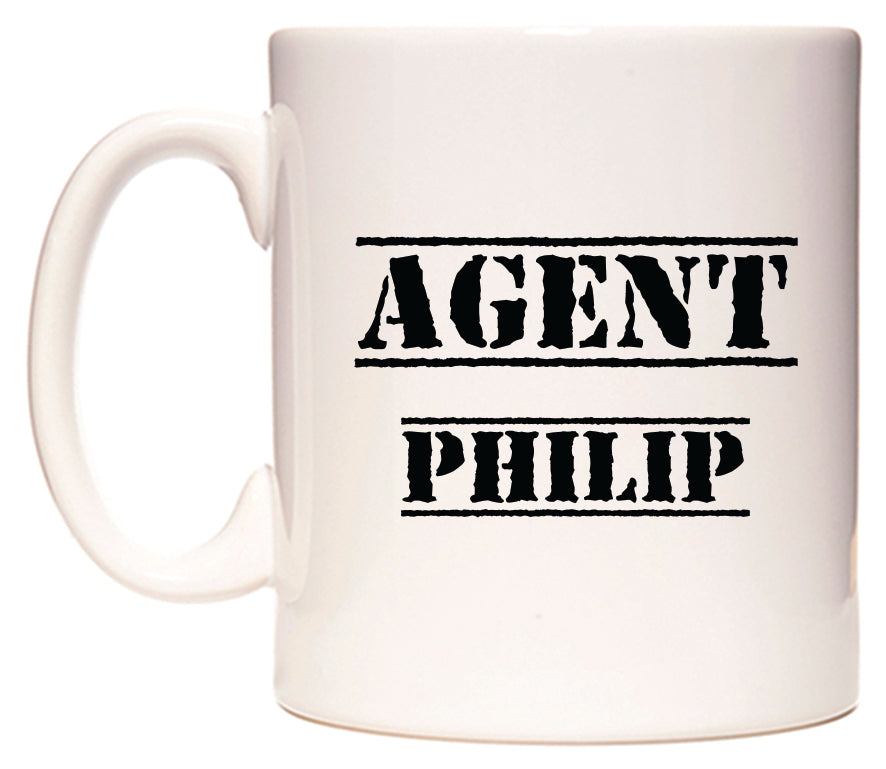 This mug features Agent Philip