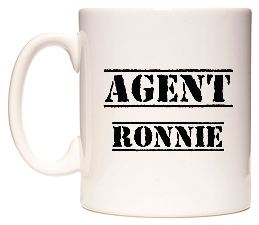 This mug features Agent Ronnie