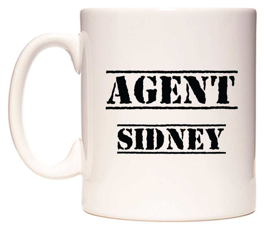 This mug features Agent Sidney
