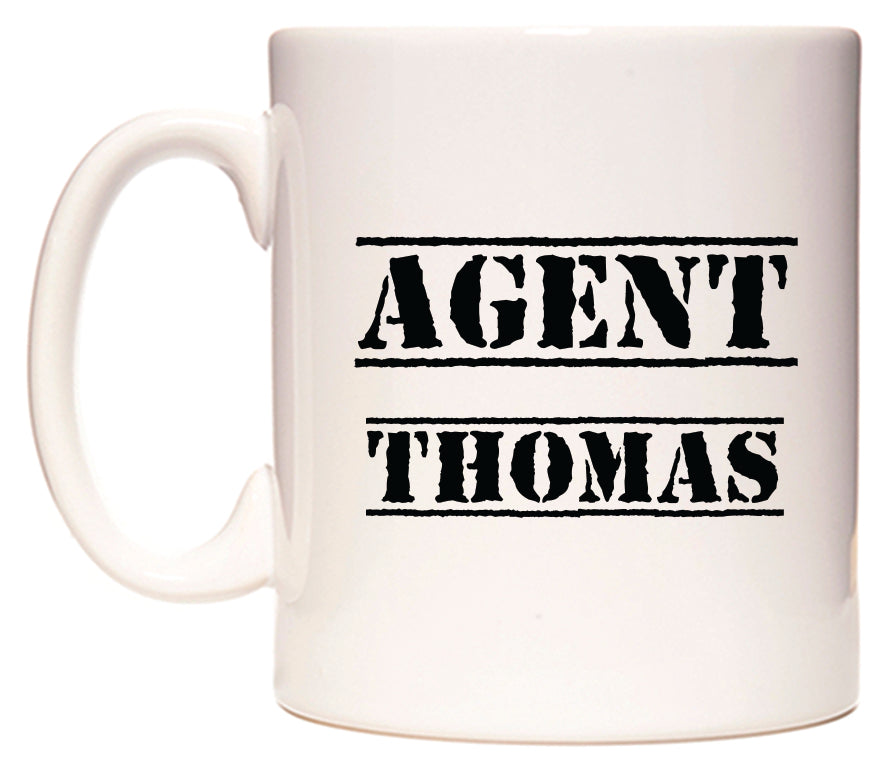 This mug features Agent Thomas